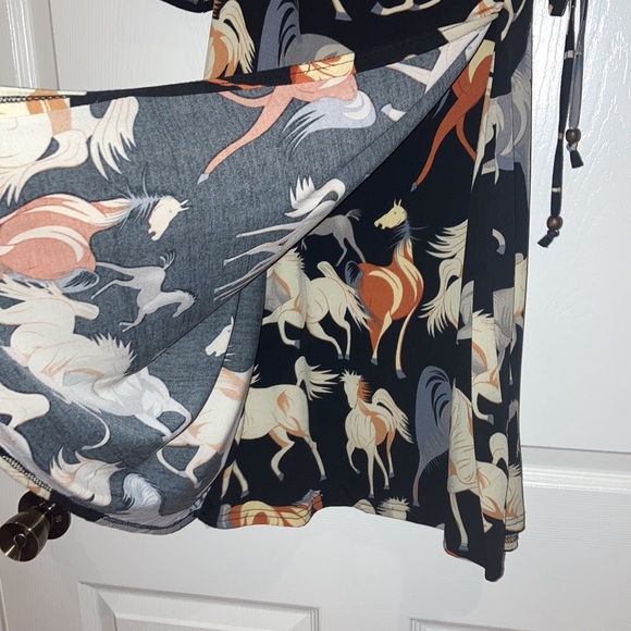 Faux Wrap Dress Horse Print - Picture 9 of 9